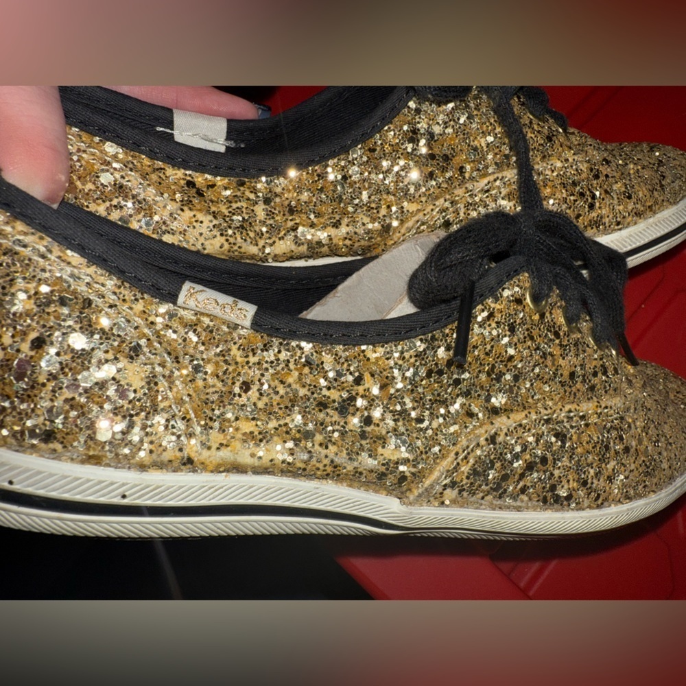 Kate Spade X Keds- Gold Glitter Women's Sneakers - Picture 4 of 6